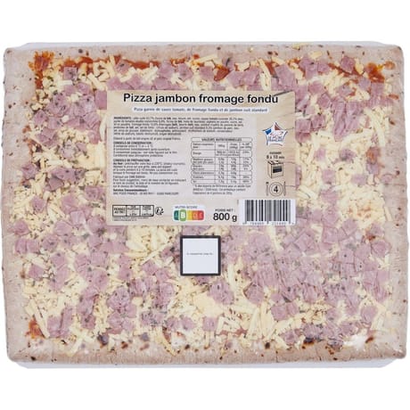Pizza jambon fromage 800g