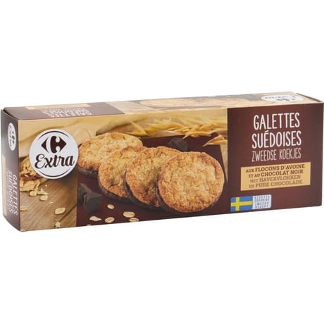 Carrefour extra galettes avoine et chocolat noir 150g