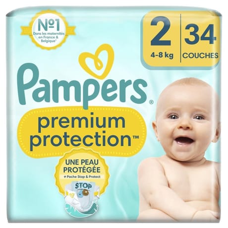 Pampers premium protection couches taille 2 4-8kg x34