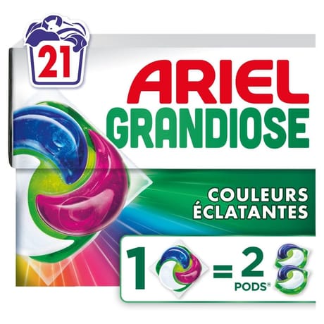 Ariel grandiose pods lessive liquide couleurs x 21 capsules