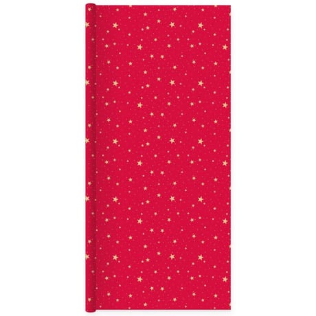 Nappe en papier gauffre 5x1.18m starlight or fond rouge