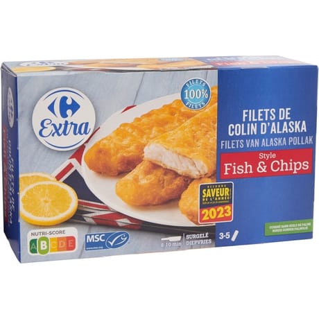 Carrefour extra filets de colin d'alaska 400g