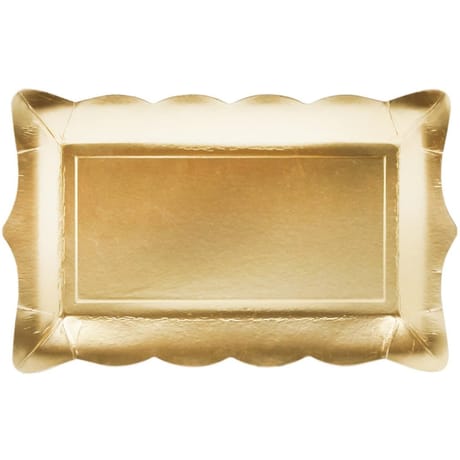 Mesa bella plateaux en carton forme baroque or 23x16.5 cm