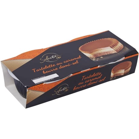 Carrefour sélection tartelette au caramel beurre demi-sel 2X80g