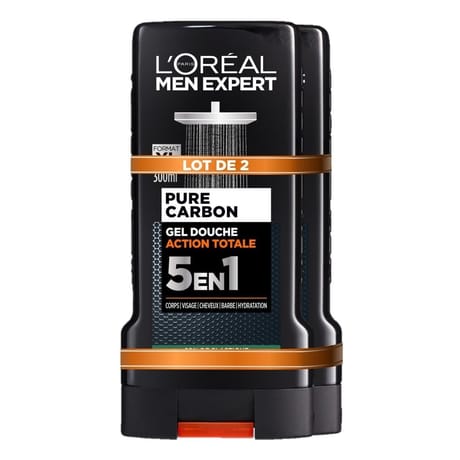 Men expert gel douche action totale 5en1 xl lot de 2 x 300 ml