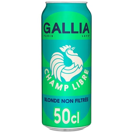 Gallia champ libre blonde non filtrée 5.8° canette 50cl