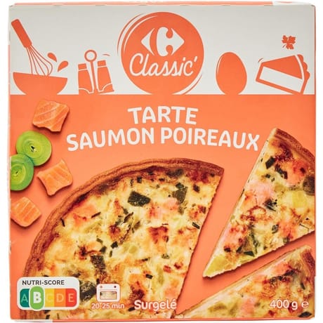 Carrefour classic tarte saumon poireaux 400g