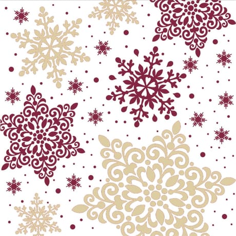 20 serviettes 33x33cm poinsettia grenat