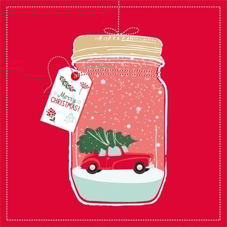 20 serviettes 33x33cm christmas jar