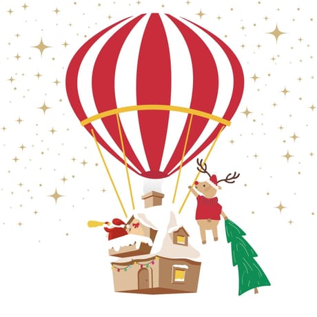 20 serviettes 33x33cm christmas in the air fond blanc