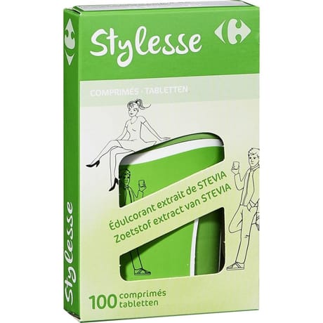 Carrefour stylesse édulcorant extrait de stévia 100 comprimés 5.5g