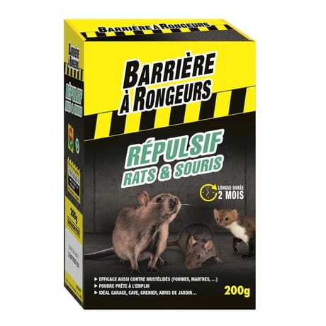 Barrière A Rongeurs Répulsif Rats & Souris - Poudre 200 G