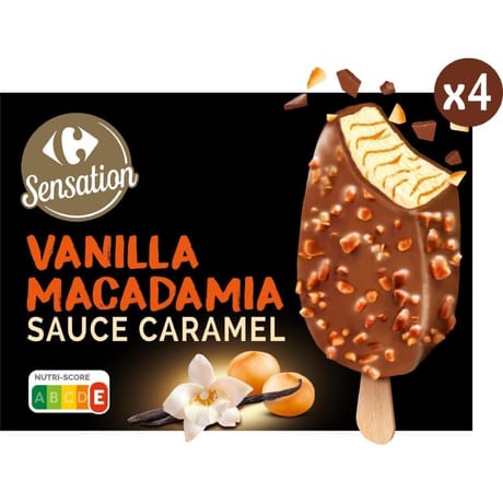 Carrefour Sensation 4 bâtonnets vanilla macadmia 282g
