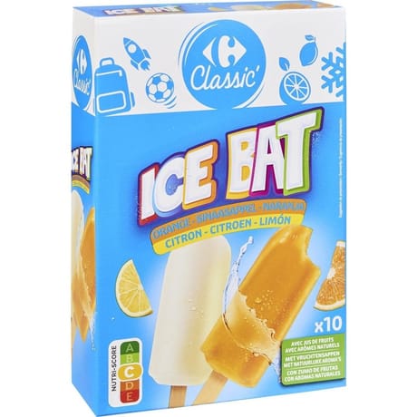 Carrefour classic' 10 bâtonnets orange citron 415g