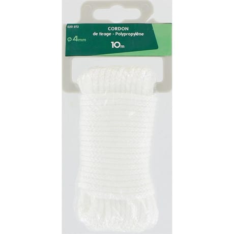 Trefilaction  cordon tirage PP tressés 4mm 10m