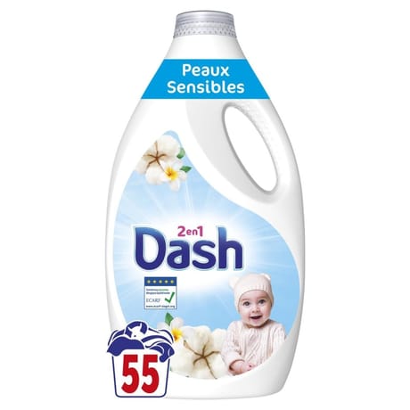 Dash liquide peaux sensibles 55 doses 2.475l