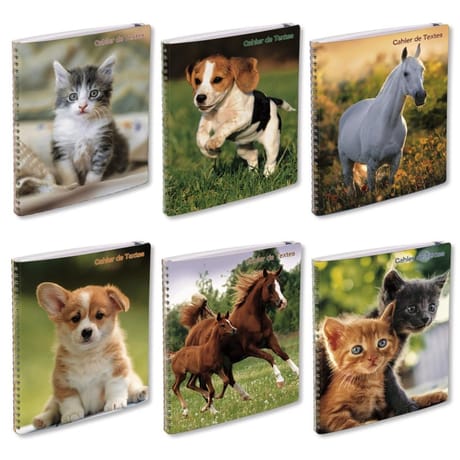 Animaux domestiques Nature future cahier textes reliure intégrale 17x22 cm 148 pages 70 grammes