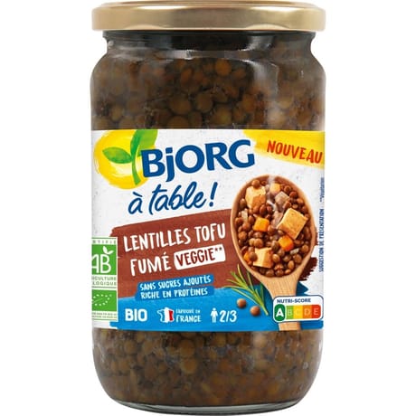 Bjorg lentilles tofu fumé bio 630g