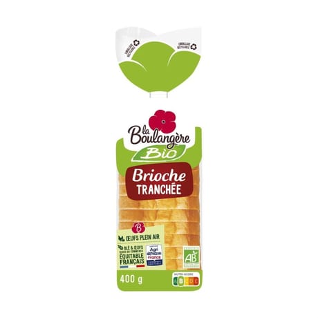 La Boulangère brioche tranchée bio 400g