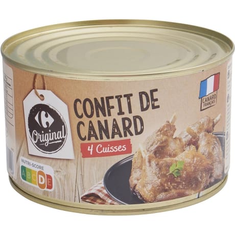 Carrefour original confit de canard 4 cuisses 750g