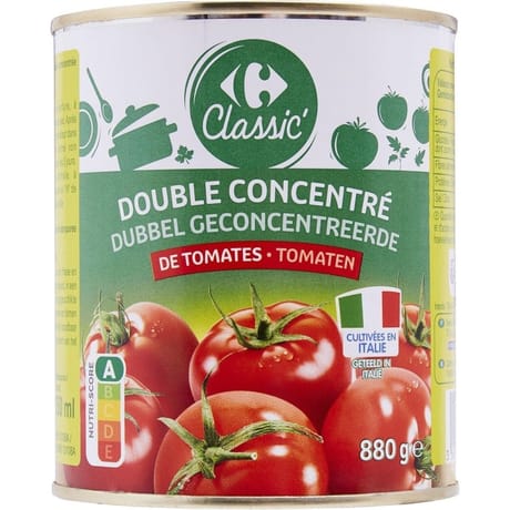 Carrefour classic' sauce double concentré tomates 880g