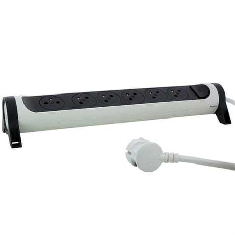 Legrand bloc 6 prises rotative avec interrupteur a fixer noir 1,5m