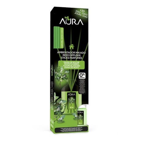 Aura diffuseur sticks fleurs blanches 0% d'alcool 30ml