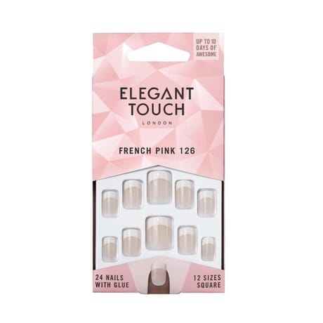 Elegant touch faux-ongles french pink 126