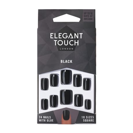 Mild & elegant faux ongles black elegant touch