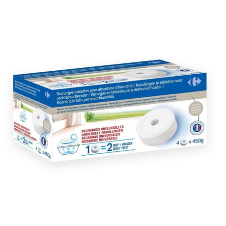Carrefour recharge galets 4x450g coton