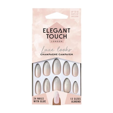 Elegant touch faux ongles luxe looks champagne campaign x24