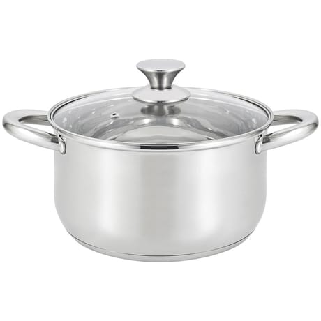 Baumalu faitout inox avec couvercle verre 24cm
