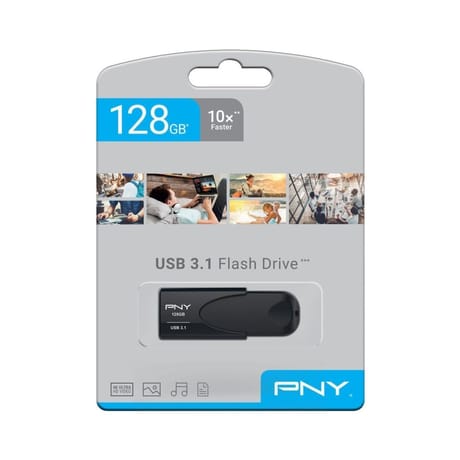 Pny clé usb 3,1 128gb attache 4 noire PNYFD128ATT431KK