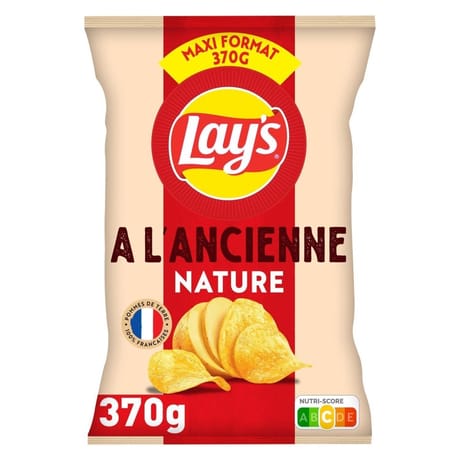 Lay's chips nature recette à l'ancienne maxi format 370G