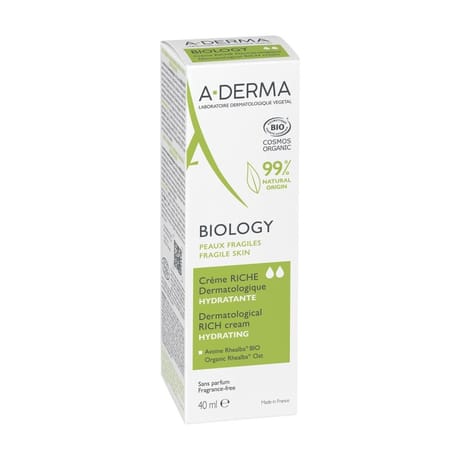 A-derma biology creme riche dermatologique hydratante bio 40ml