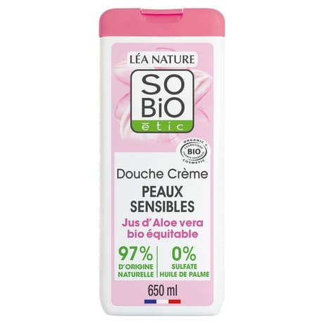 So bio crème de douche hypoallergénique aloé & rose bio** 650ml