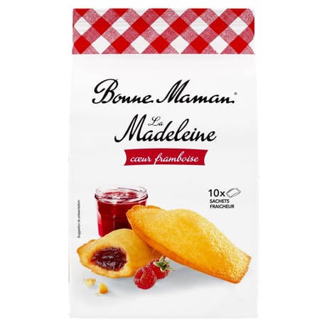 Bonne maman la madeleine coeur framboise x10 300g