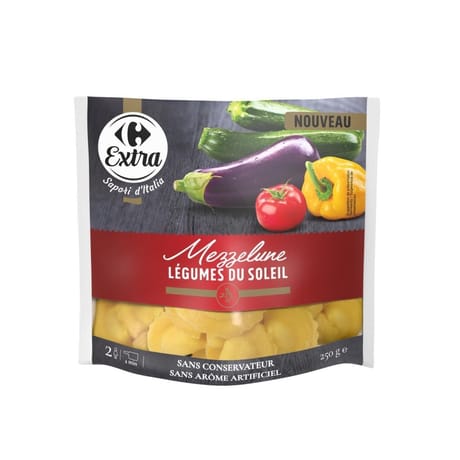 Carrefour extra mezzelune légumes du soleil 250g