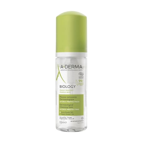 A-derma biology mousse nettoyante dermatologique hydra-protectrice 150ml