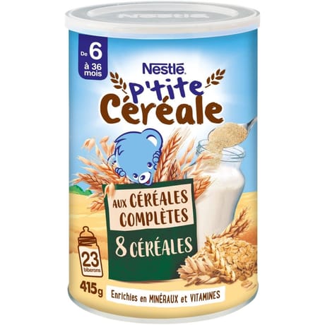 P'tite cereale nature 8 cereales completes 6mois 415g