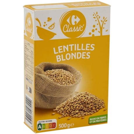 Carrefour classic' lentilles blondes 500g