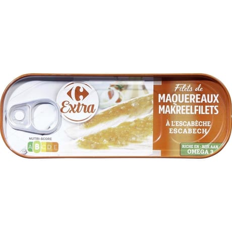 Carrefour extra filets de maquereaux à l'escabèche 169g
