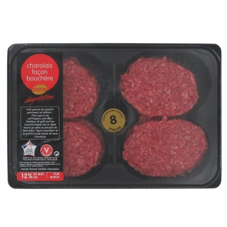 Cora dégustation Steak haché 12% façon bouchère Charolais, 8x100g