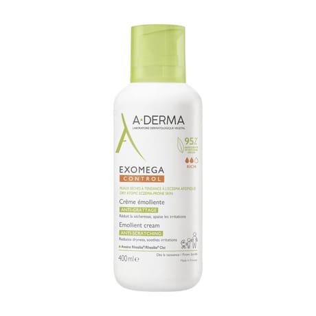 A-derma exomega control creme emolliente anti-grattage eczema 400ml