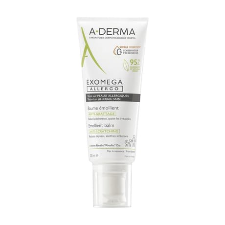A-derma exomega allergo baume emollient anti-grattage stérile 200ml