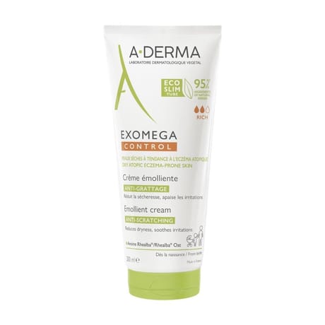 A-derma exomega control creme émolliente anti-grattage peaux sèches eczema 200ml