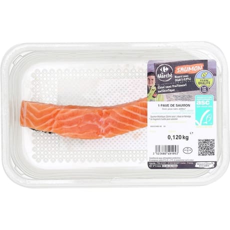 Pavé de saumon FILIERE QUALITE CARREFOUR la barquette de 1 de 120g