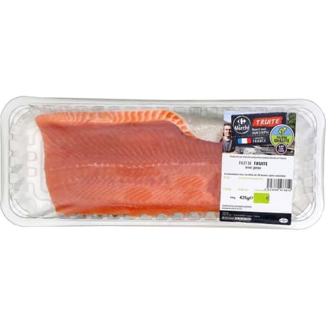 Filet de truite avec peau FILIERE QUALITE CARREFOUR la barquette de 425g