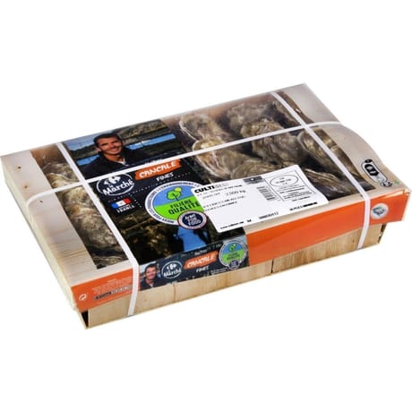 Huîtres creuses de Cancale N°4 FILIERE QUALITE CARREFOUR la bourriche de 24 huîtres