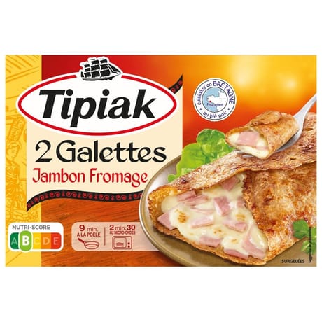 Tipiak galettes bretonnes jambon fromage x2 250g